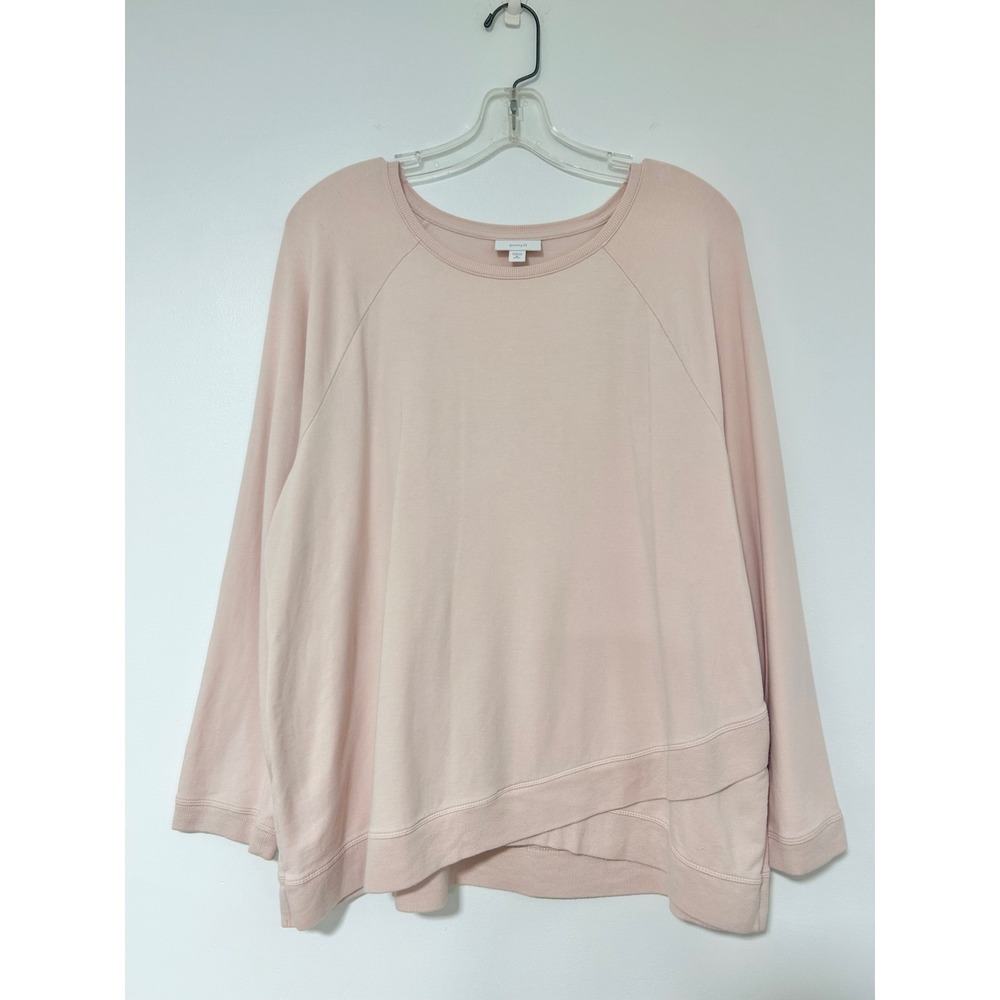 Pure Jill J. Jill Pink Pima Cotton Modal Crossover Hem Sweatshirt XL Petite